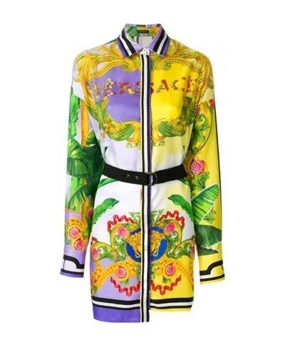 Versace Printed Straight Dress In Multicolor