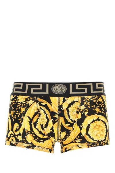 Versace Printed Stretch Cotton Boxer In 5b010