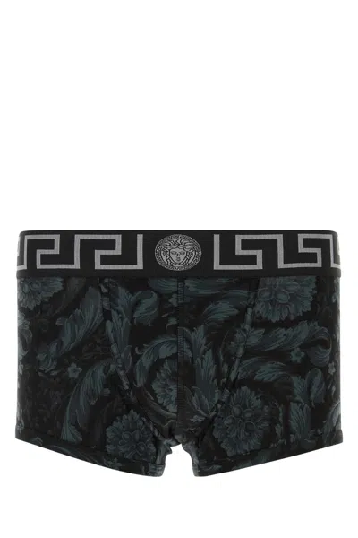 VERSACE PRINTED STRETCH COTTON BOXER