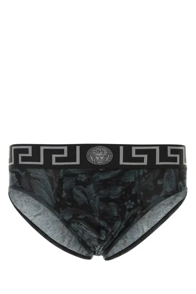 VERSACE VERSACE PRINTED STRETCH COTTON BRIEF