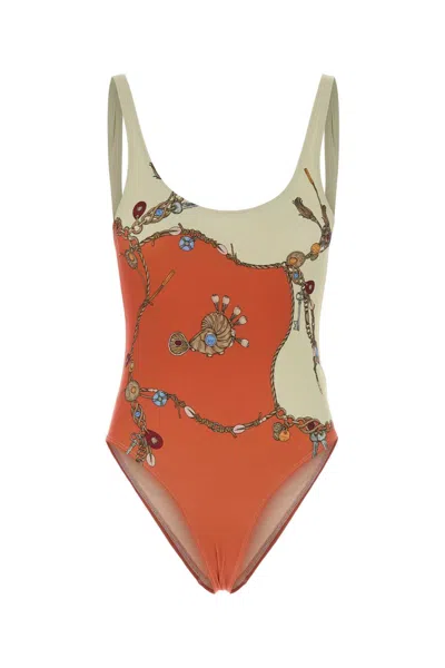 Versace Printed Stretch Nylon Swimsuit Mini