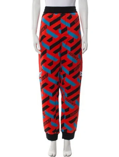Pre-owned Versace Printed Sweatpants In Red