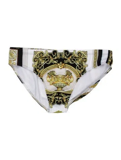 Pre-owned Versace Printed Swim Briefs W/ Tags In Neutral