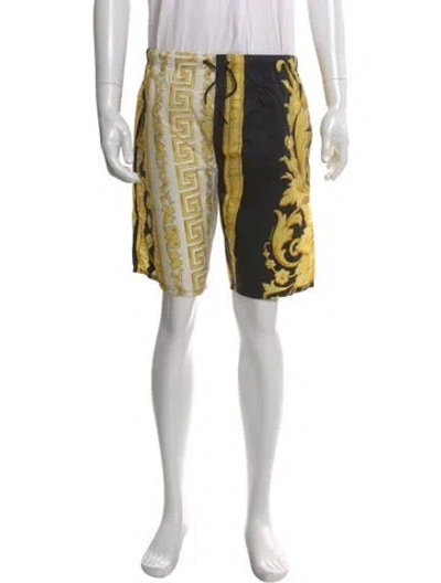 Pre-owned Versace Printed Swim Trunks In Blue