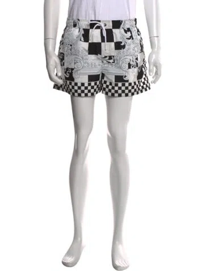 Pre-owned Versace Printed Swim Trunks In Neutral