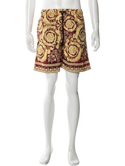Pre-owned Versace Printed Swim Trunks W/ Tags In Red