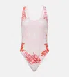 Versace Printed Swimsuit In Pink