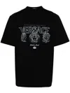 Versace Logo-print Cotton T-shirt In ブラック