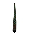 Versace Printed Tie In Multicolor Silk In Green