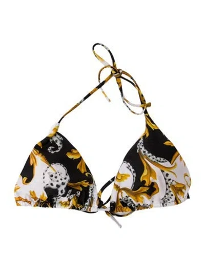 Pre-owned Versace Printed Top In Black