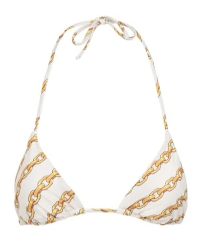 Versace Printed Triangle Bikini Top