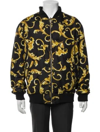 Pre-owned Versace Printed Trucker Jacket In Black