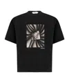 Versace Printed Cotton-jersey Regular T-shirt In Black