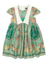 Versace Printed Tulle Dress In Green