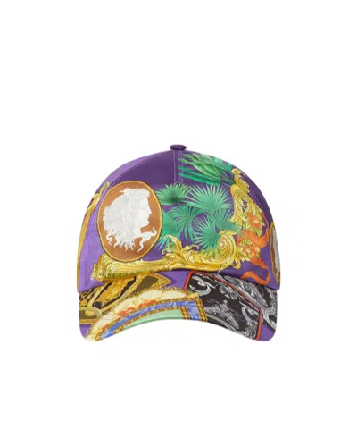 VERSACE VERSACE PRINTED TWILL BASEBALL CAP