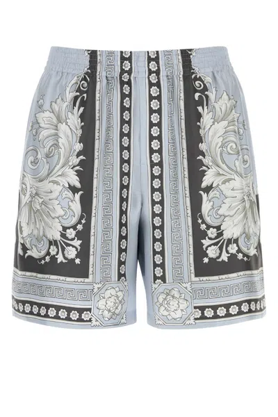 Versace Printed Twill Bermuda Shorts For Men