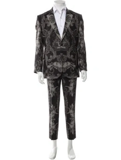 Pre-owned Versace Printed Two-piece Suit In Black