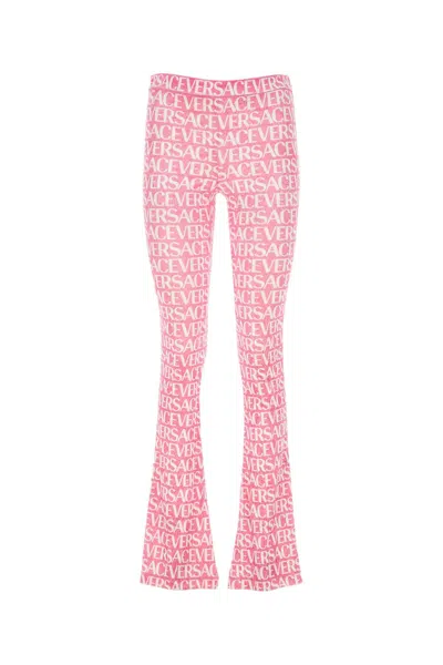 Versace Logo-print Flared Trousers In Default Title