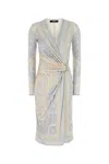 Versace Multicolor Coupe Des Dieux-print Midi Dress In Multi