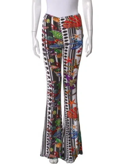 Pre-owned Versace Printed Wide Leg Pants In Multi