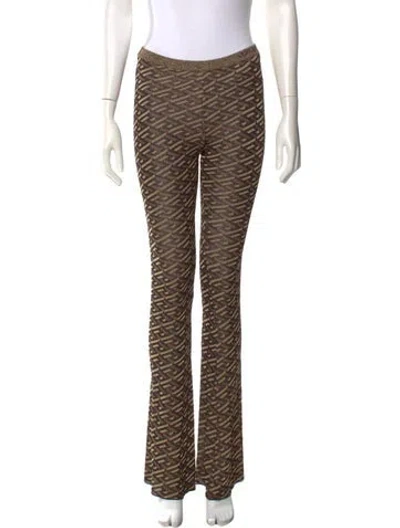Pre-owned Versace Printed Wide Leg Pants In Neutral