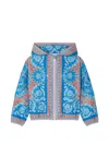 Versace Printed Windbreaker Jacket In Blue