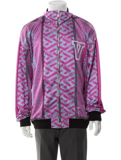 Pre-owned Versace Printed Windbreaker In Pink