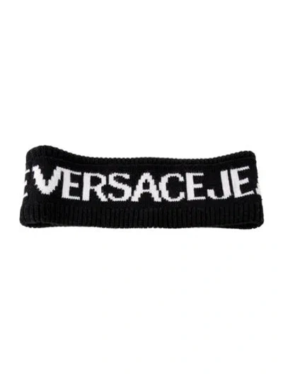 Pre-owned Versace Printed Wool Headband In Black