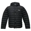 Versace Printed Zipped Down Jacket In Black Polyamide