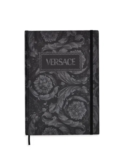 Versace Project Barocco Notebook In Black