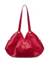 Versace Protea Leather Shoulder Bag In Red