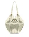 Versace Protea Leather Shoulder Bag In White