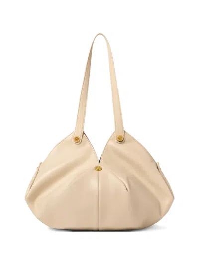 Versace Protea Nappa Shoulder Bag In Neutral