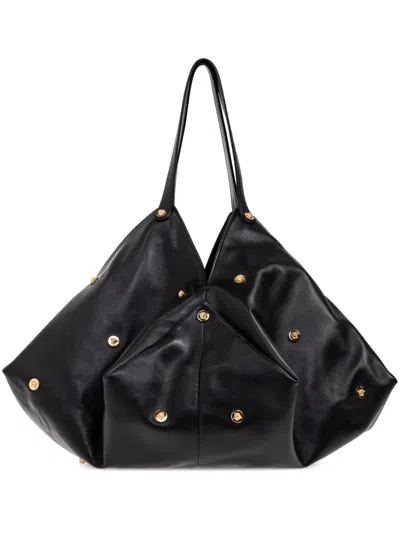 Versace Protea Tote Bag In Black