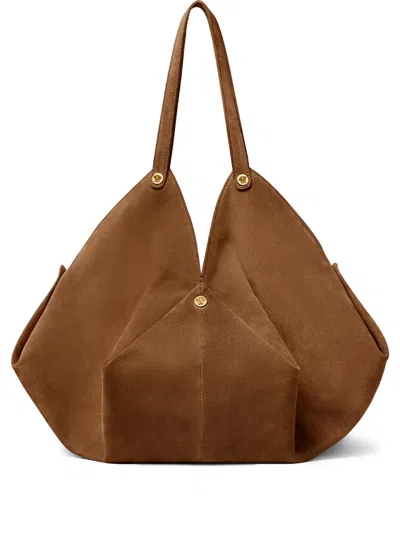 Versace Protea Tote Bag In Brown
