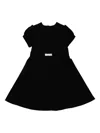 Versace Puff-sleeve Embellished Dress In Black