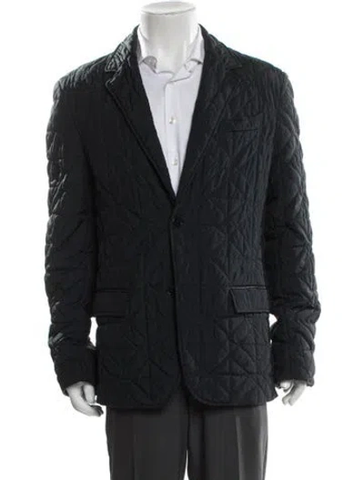 Pre-owned Versace Puffer Coat In Blue