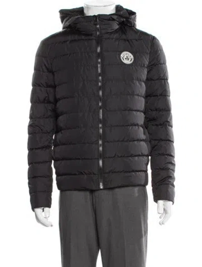 Pre-owned Versace Puffer Coat W/ Tags In Black