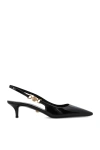 Versace Womens Black Medusa 40 Patent-leather Slingback Courts In Nero