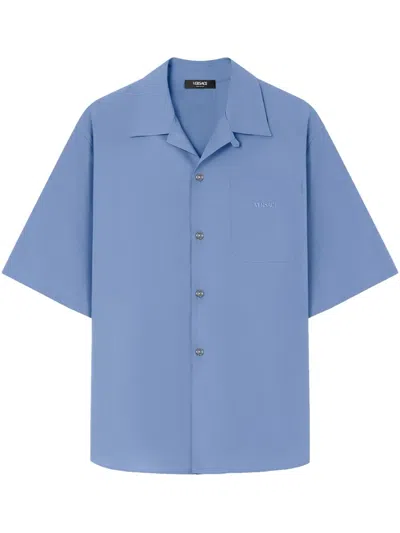 Versace Punk Cameo Shirt In Light Blue
