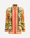 Versace Baroque Print Long Sleeve Collared Top In Multi