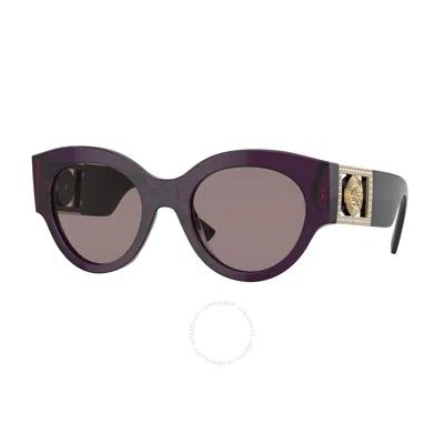 Versace Purple Brown Oval Ladies Sunglasses Ve4438b 53847n 52