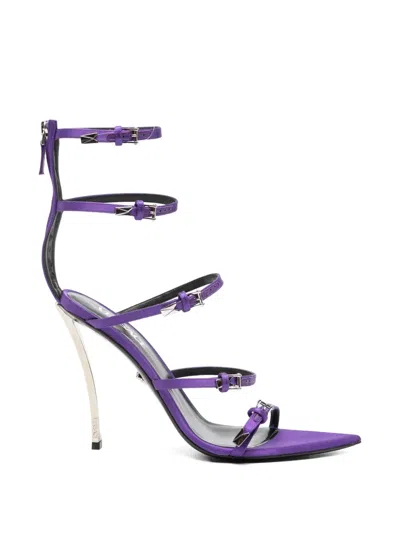 Pre-owned Versace Purple Buckled Sandals