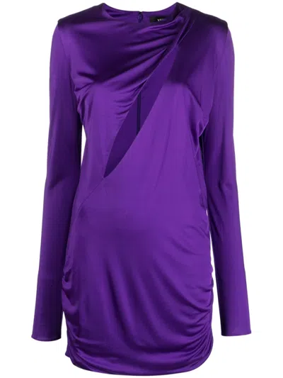 VERSACE PURPLE CUT OUT JERSEY DRESS