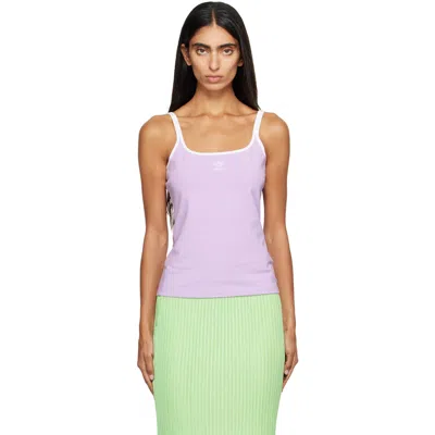 Versace Purple Embroidered-logo Stretch Cotton-jersey Tank Top