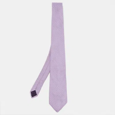Pre-owned Versace Purple Geometric Pattern Silk Tie