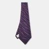 Versace Purple Greca Pattern Silk Traditional Tie In Purple
