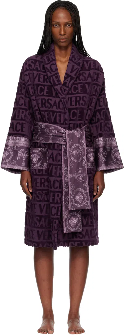 Versace Purple 'i Heart Baroque' Bathrobe