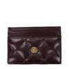 Versace Purple Leather Cardholder In Brown