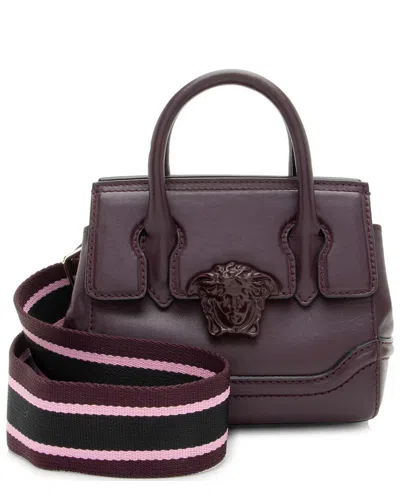 Pre-owned Versace Purple Leather Palazzo Empire Mini Satchel (authentic Pre-loved)